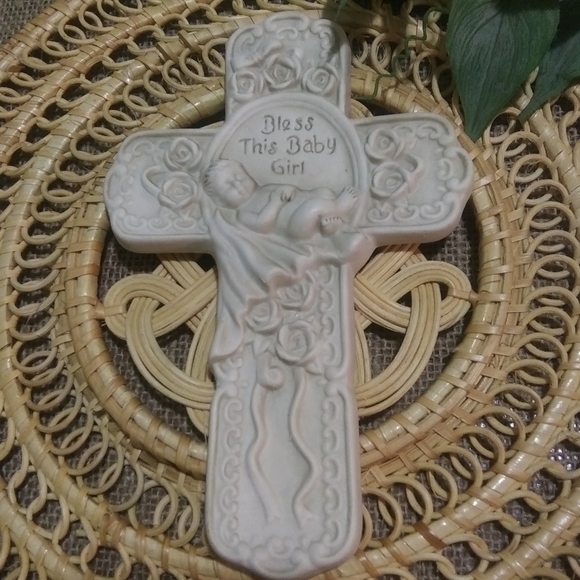 Unbranded Other - Ceramic/Clay Baby Girl Cross